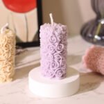 Handmade rose pillar scented candle