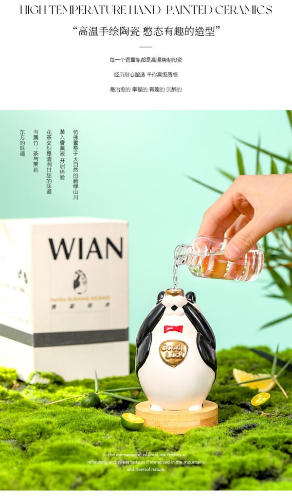 Panda fireless ceramic ornaments aromatherapy